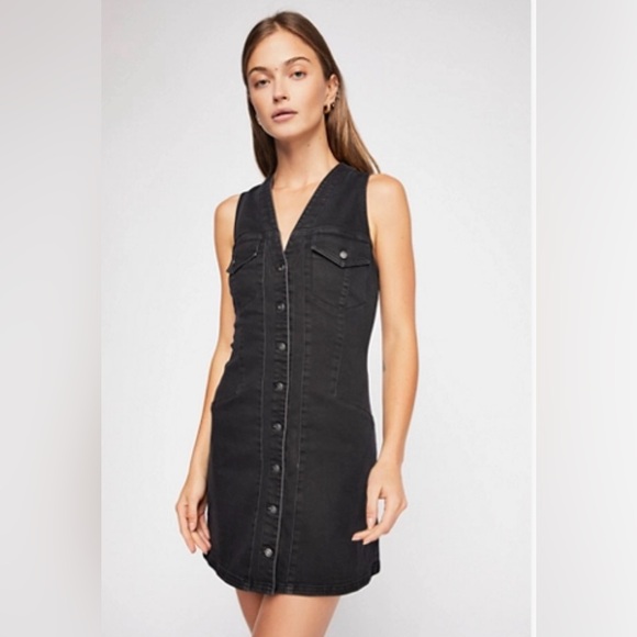 Free People Dresses & Skirts - EUC Free People Black Denim Dress
